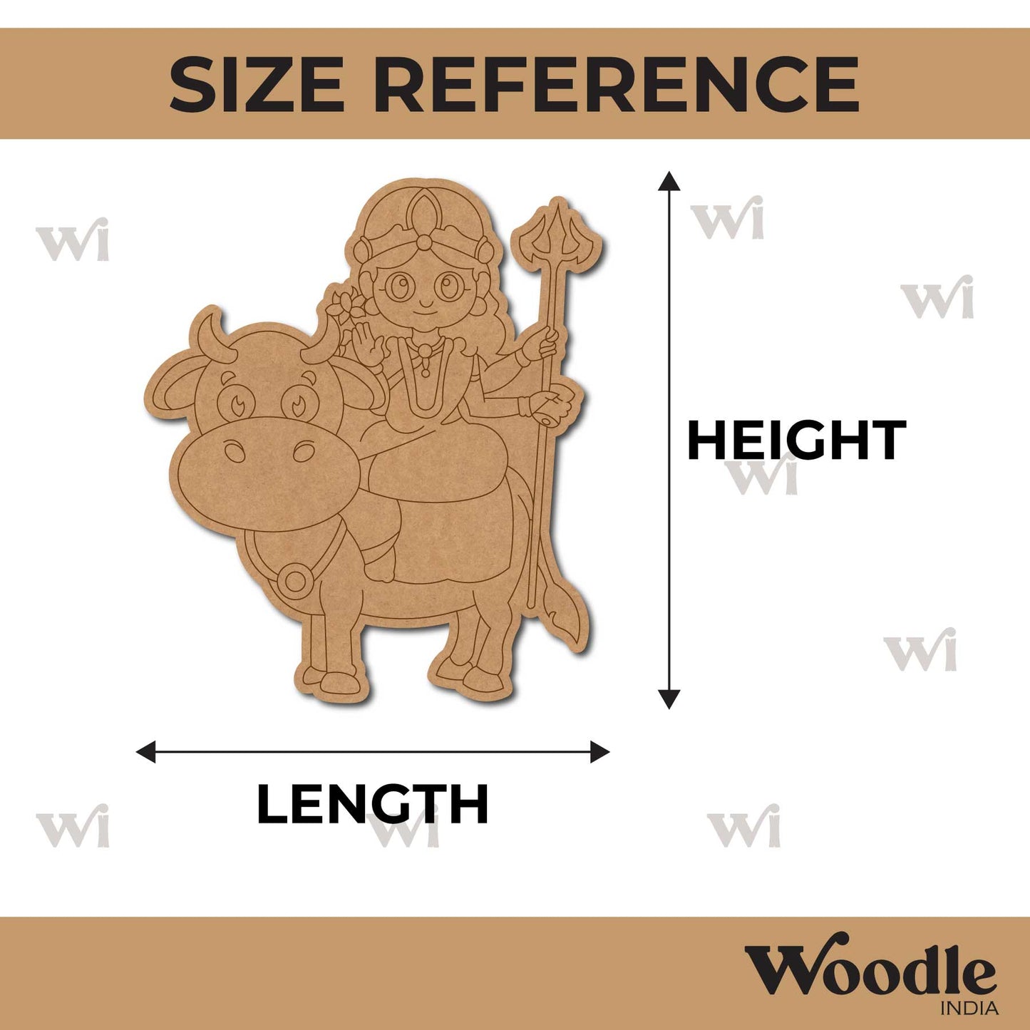 Shailaputri Goddess Durga Pre Marked MDF Design 1