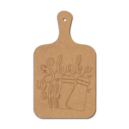 Shake It Off Pre Marked Chopping Board MDF Design 1