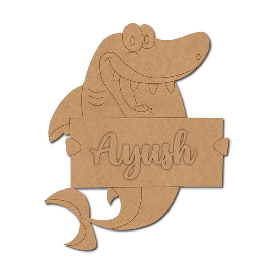 Shark Nameplate Pre Marked MDF Design 1