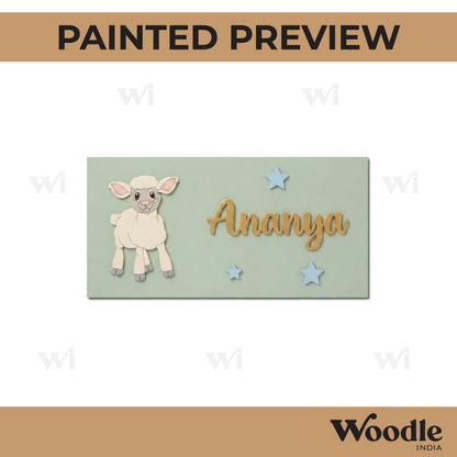Sheep Kids Nameplate MDF Design 1