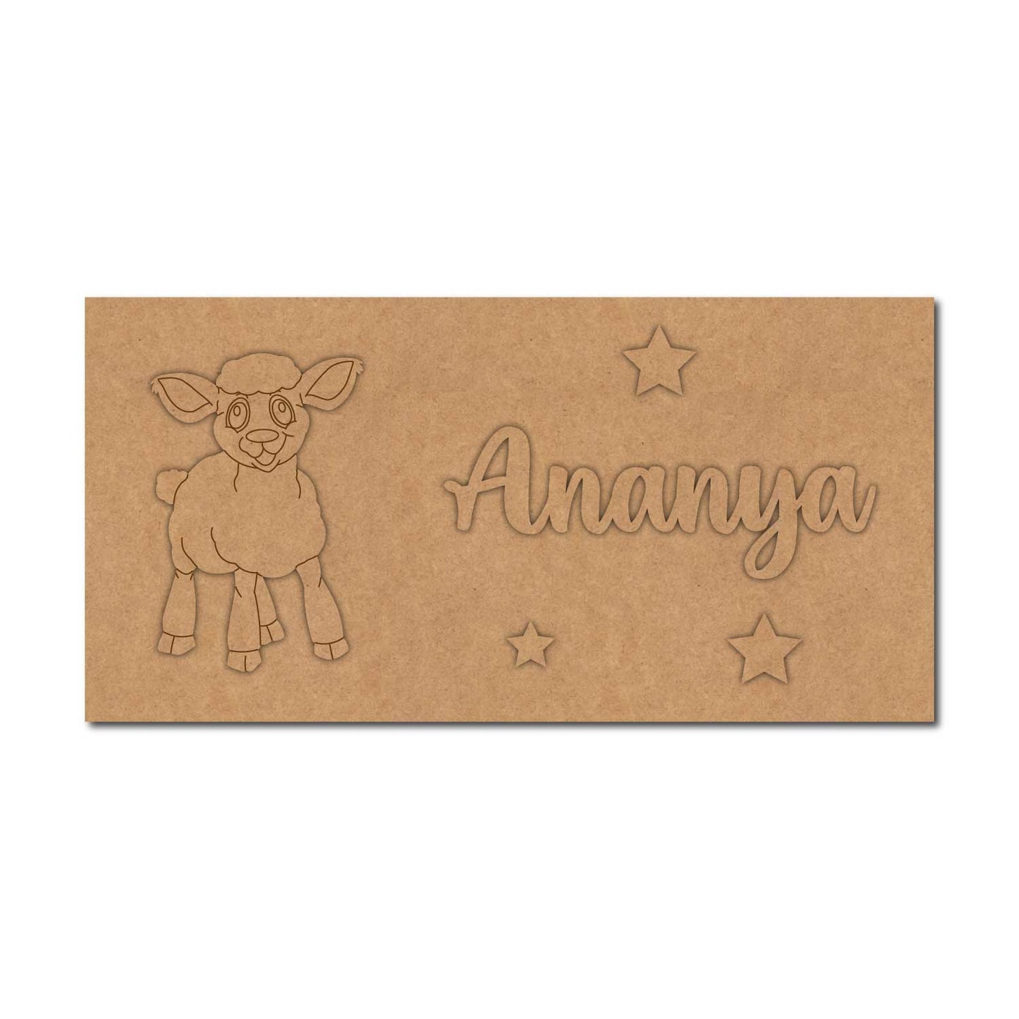 Sheep Kids Nameplate MDF Design 1