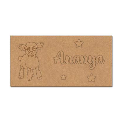 Sheep Kids Nameplate MDF Design 1