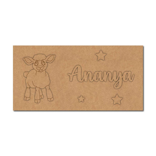 Sheep Kids Nameplate MDF Design 1