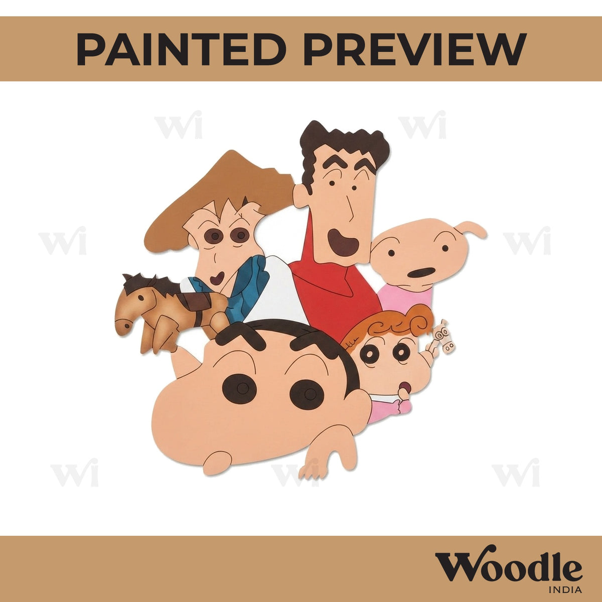 Shinchan Family Pre Marked MDF Design 1