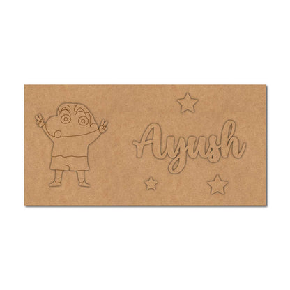 Shinchan Kids Nameplate MDF Design 1