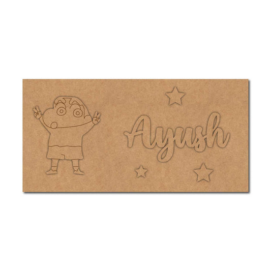 Shinchan Kids Nameplate MDF Design 1