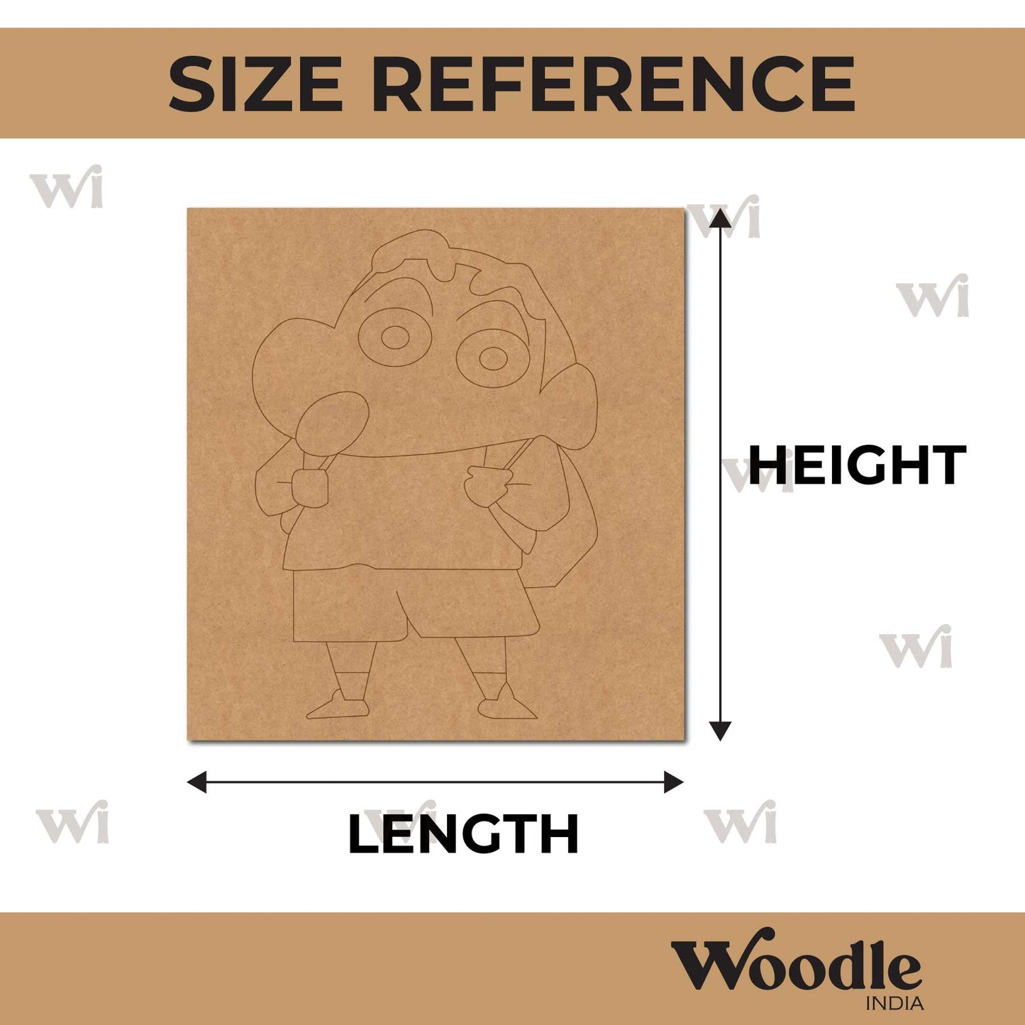 Shinchan Pre Marked Base MDF Design 1