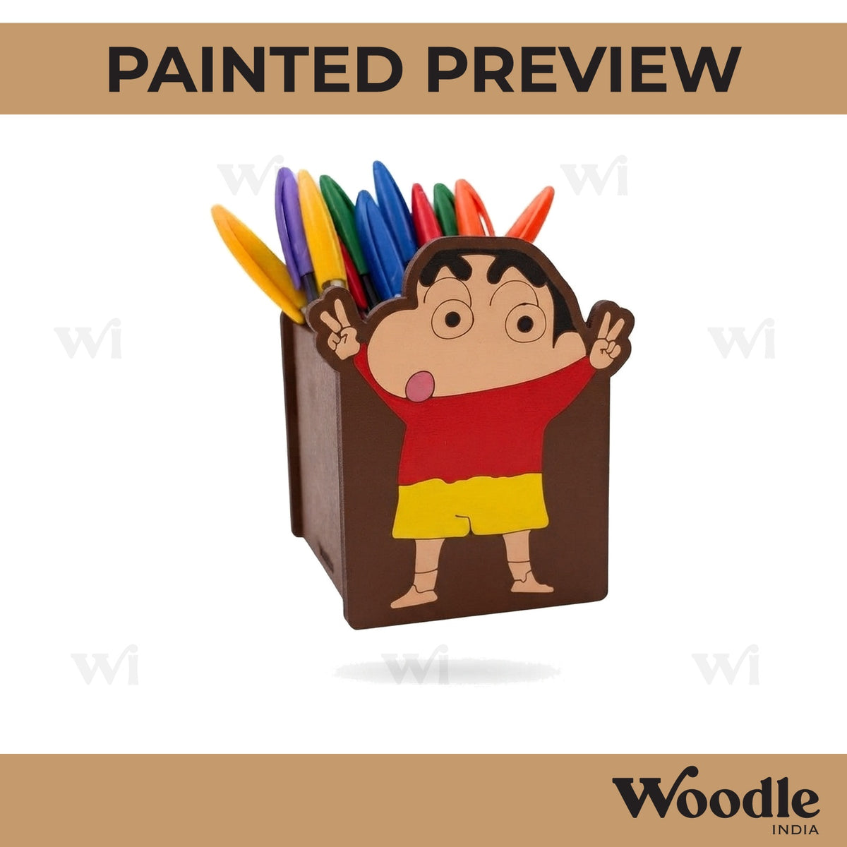 Shinchan Pen Stand MDF Design 1