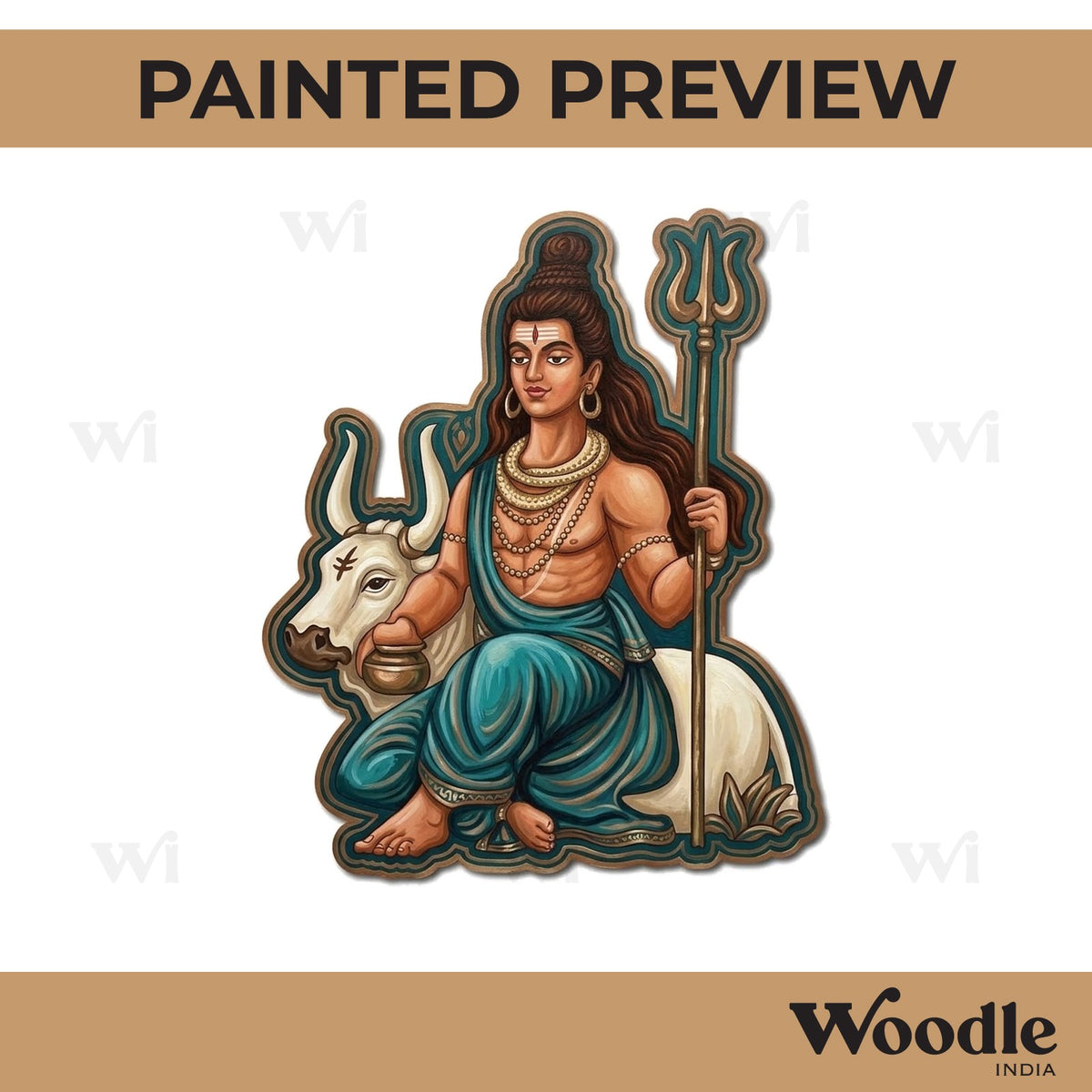Shiv Ji And Nandi Pre Marked MDF Design 3
