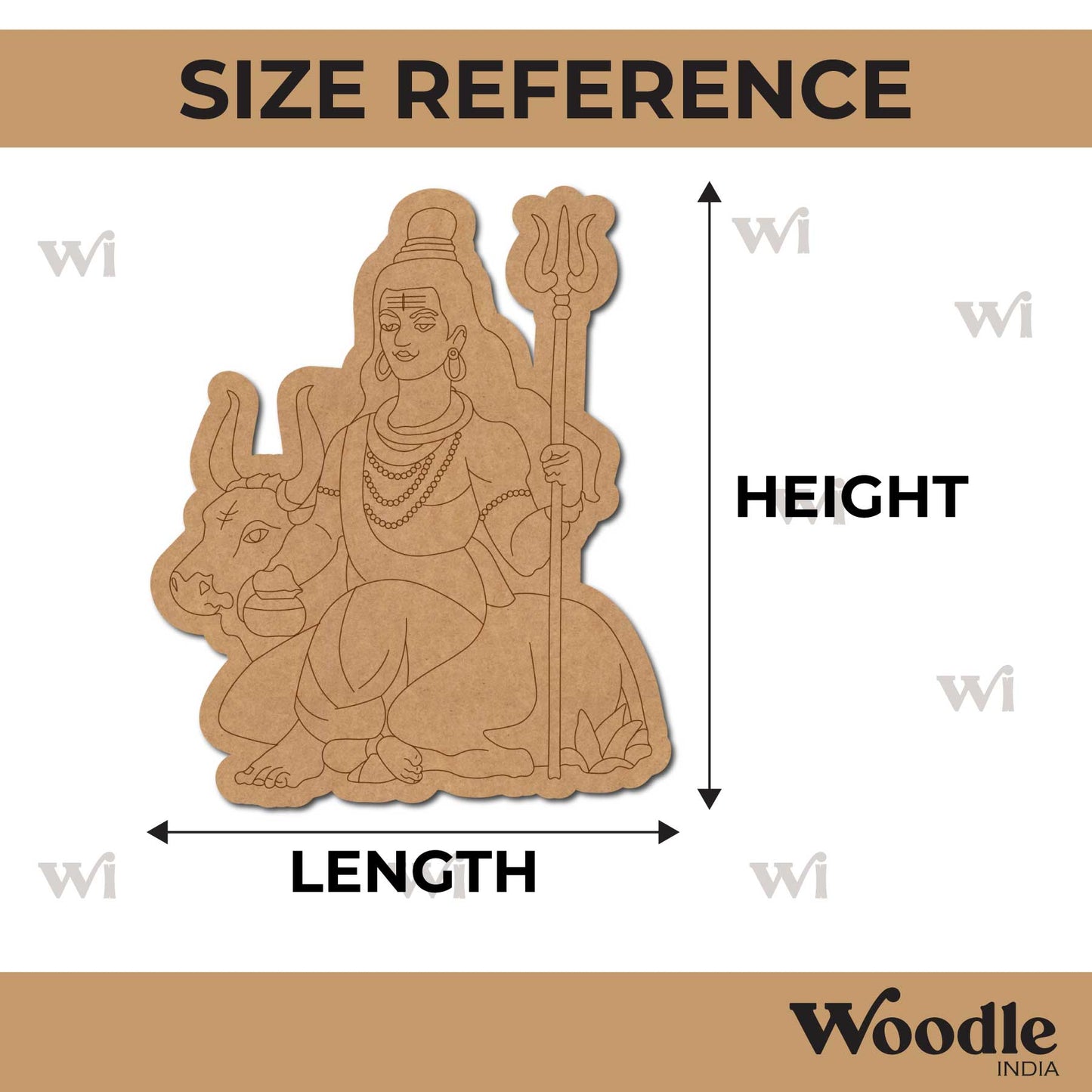 Shiv Ji And Nandi Pre Marked MDF Design 3