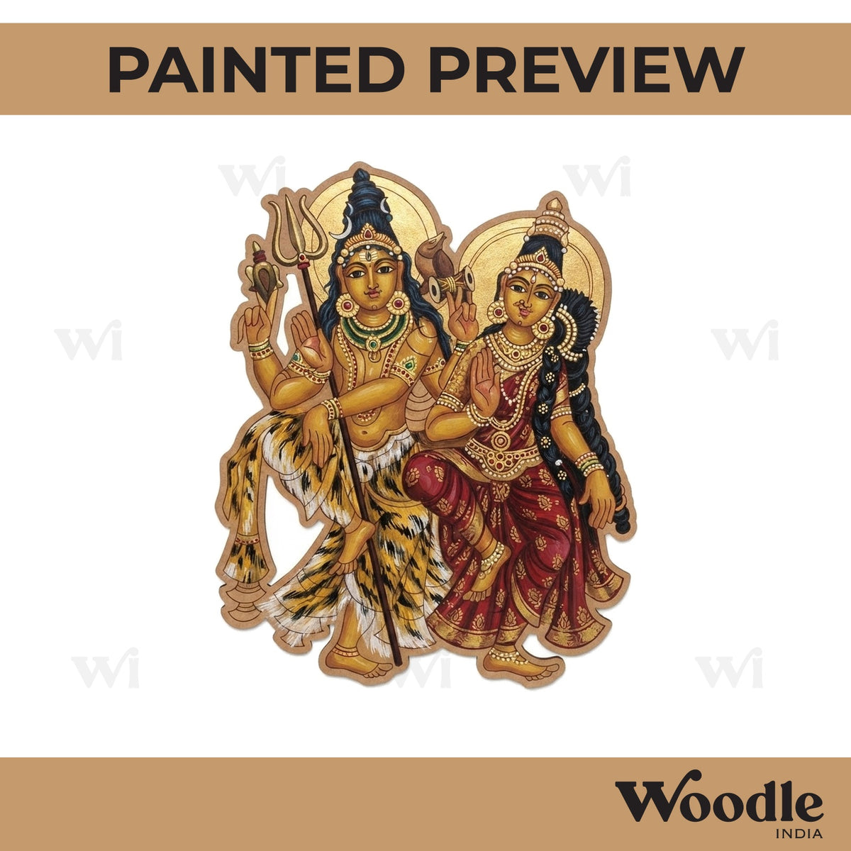 Shiv Ji And Parvati Pre Marked MDF Design 1