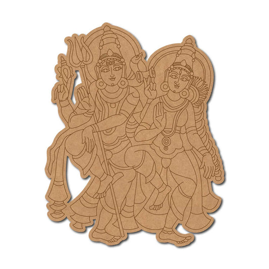 Shiv Ji And Parvati Pre Marked MDF Design 1