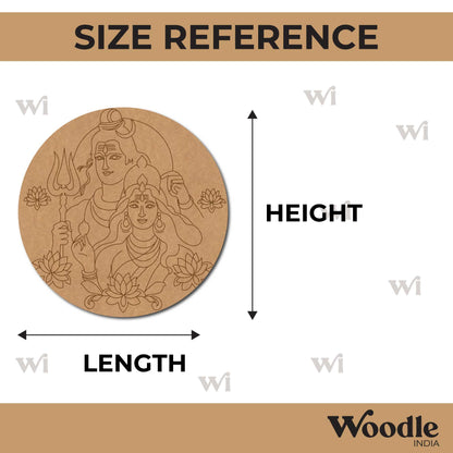 Shiv Ji And Parvati Pre Marked Round MDF Design 1
