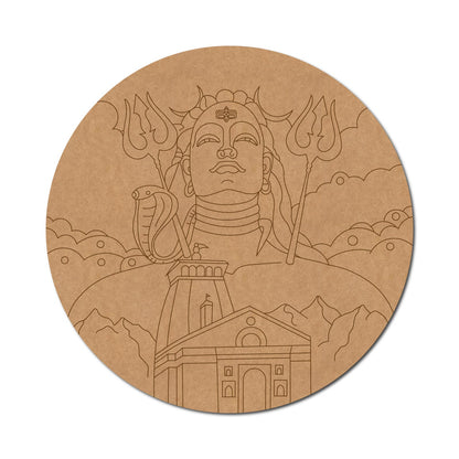 Shiv Ji Kedarnath Pre Marked Round MDF Design 1