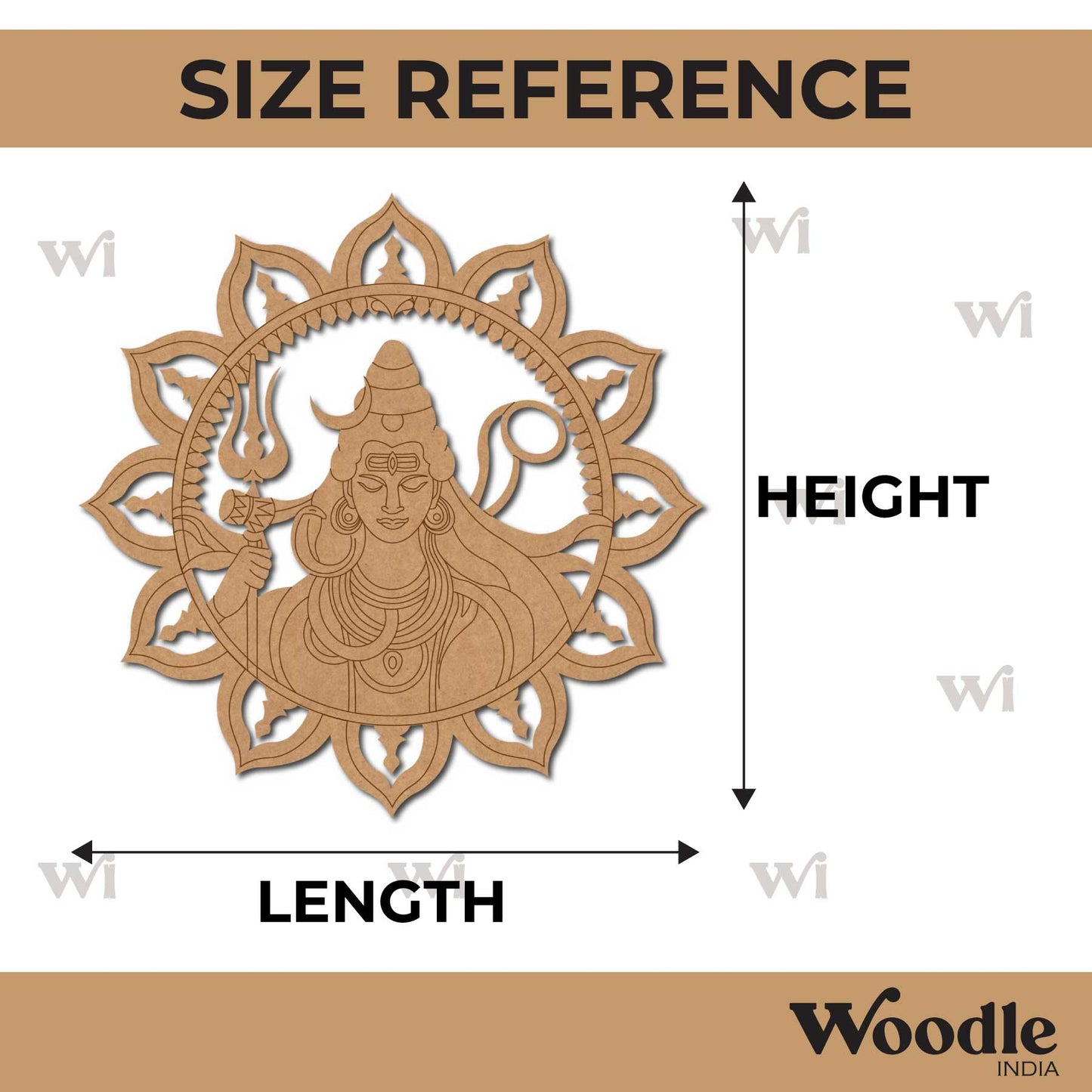 Shiv Ji Mandala Pre Marked Base MDF Design 2