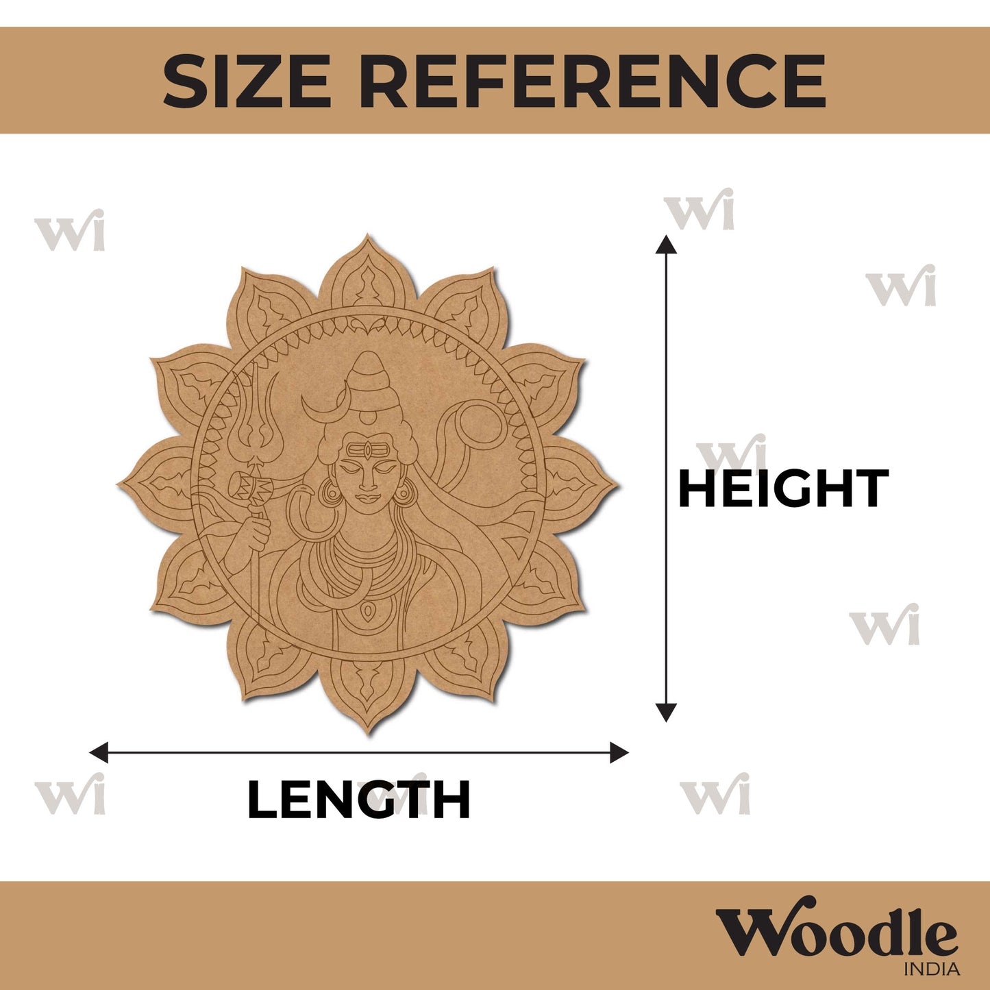 Shiv Ji Mandala Pre Marked Base MDF Design 3
