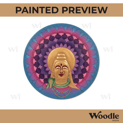 Shiv Ji Mandala Pre Marked Round MDF Design 1