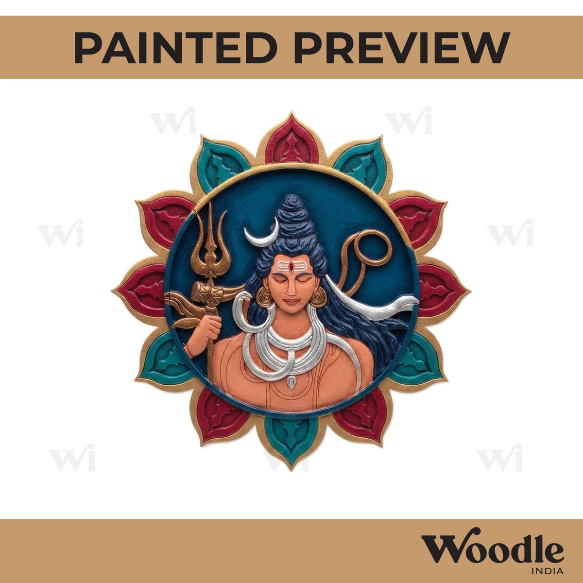 Shiv Ji Mandala Two Layered Base MDF Design 1