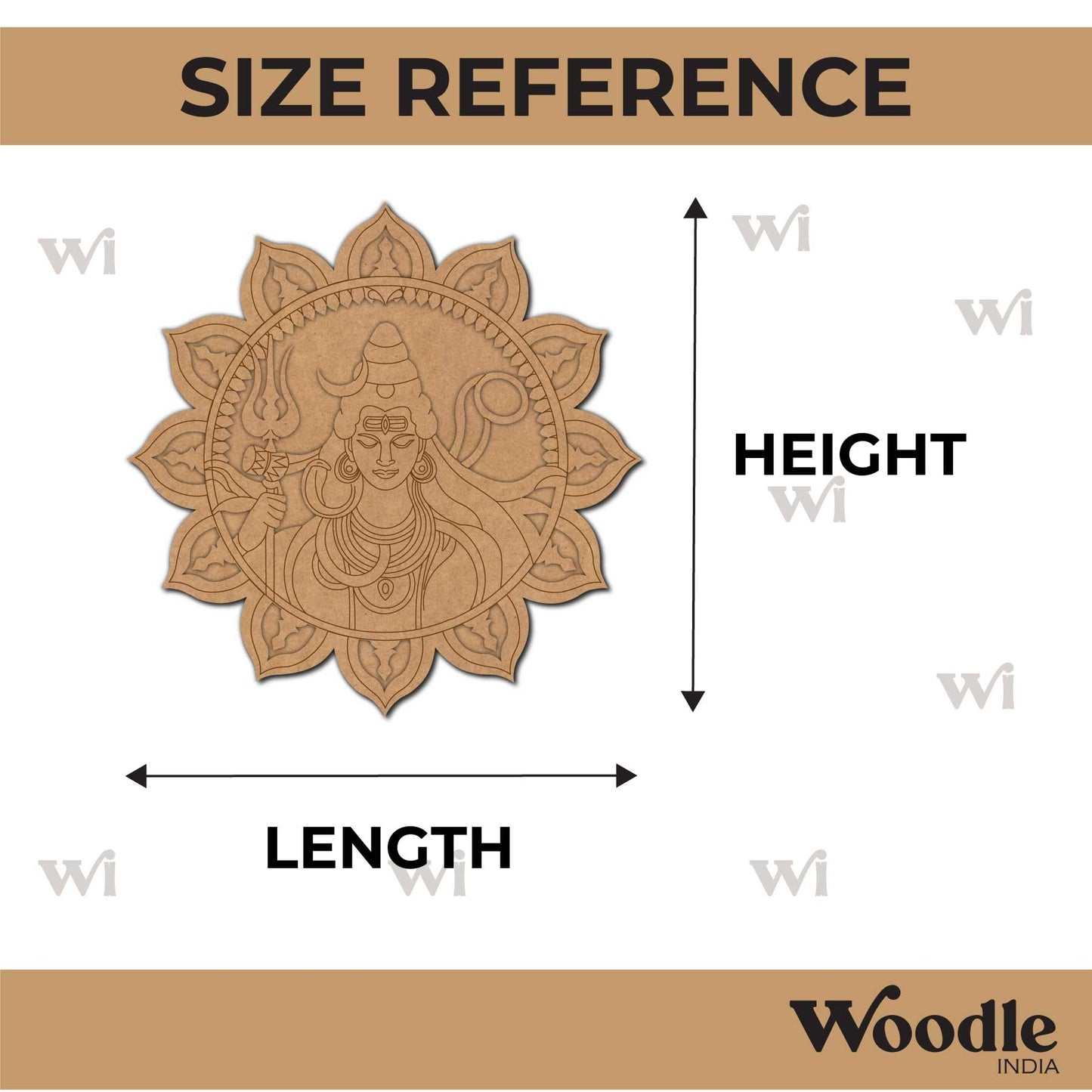 Shiv Ji Mandala Two Layered Base MDF Design 1
