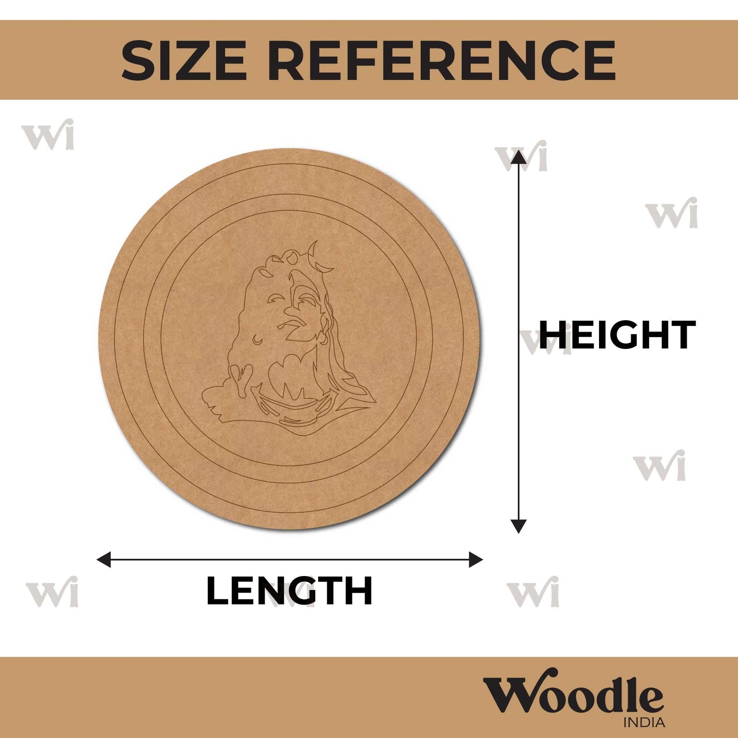 Shiv Ji Pre Marked Round MDF Design 1