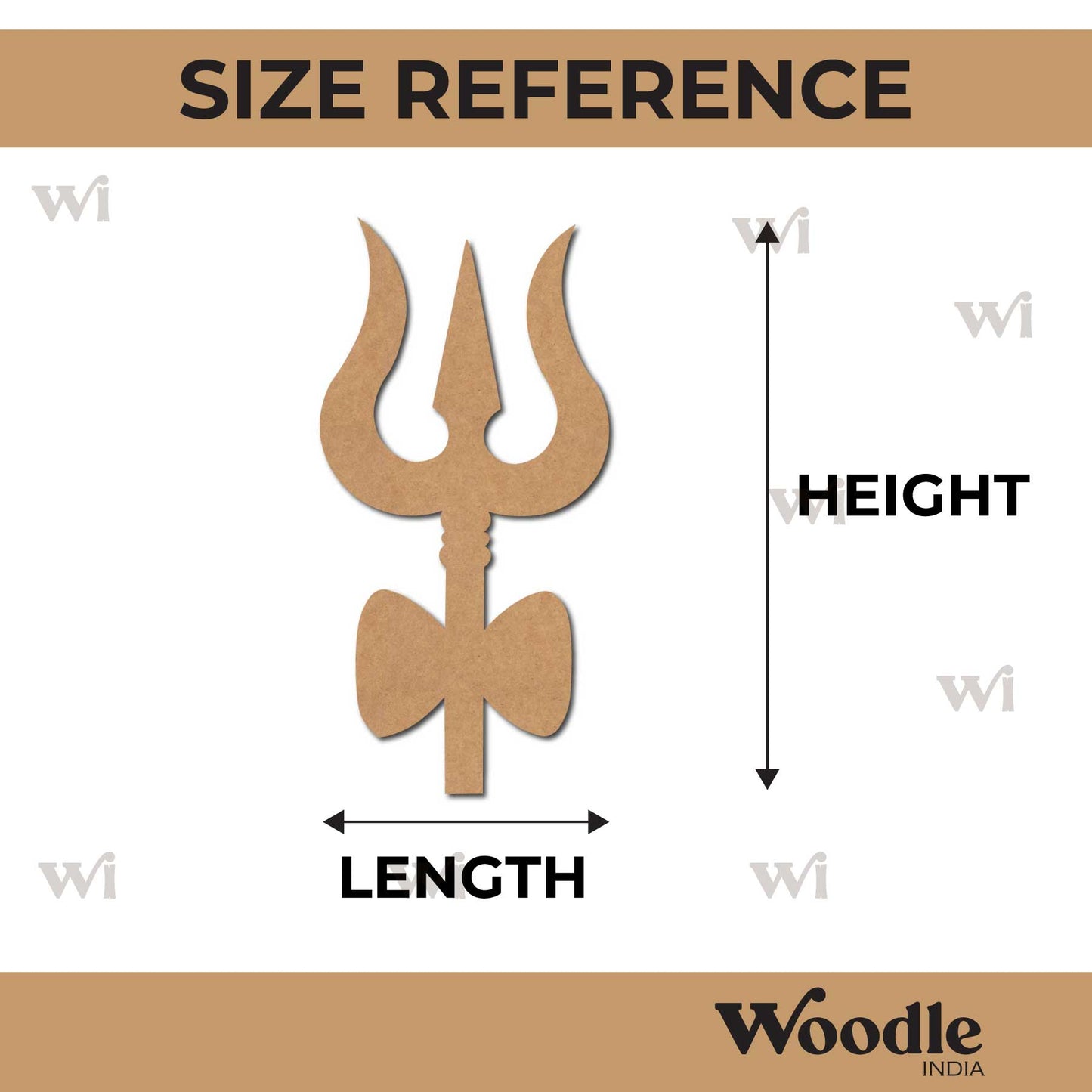 Shiv Ji Trishul Cutout MDF Design 1
