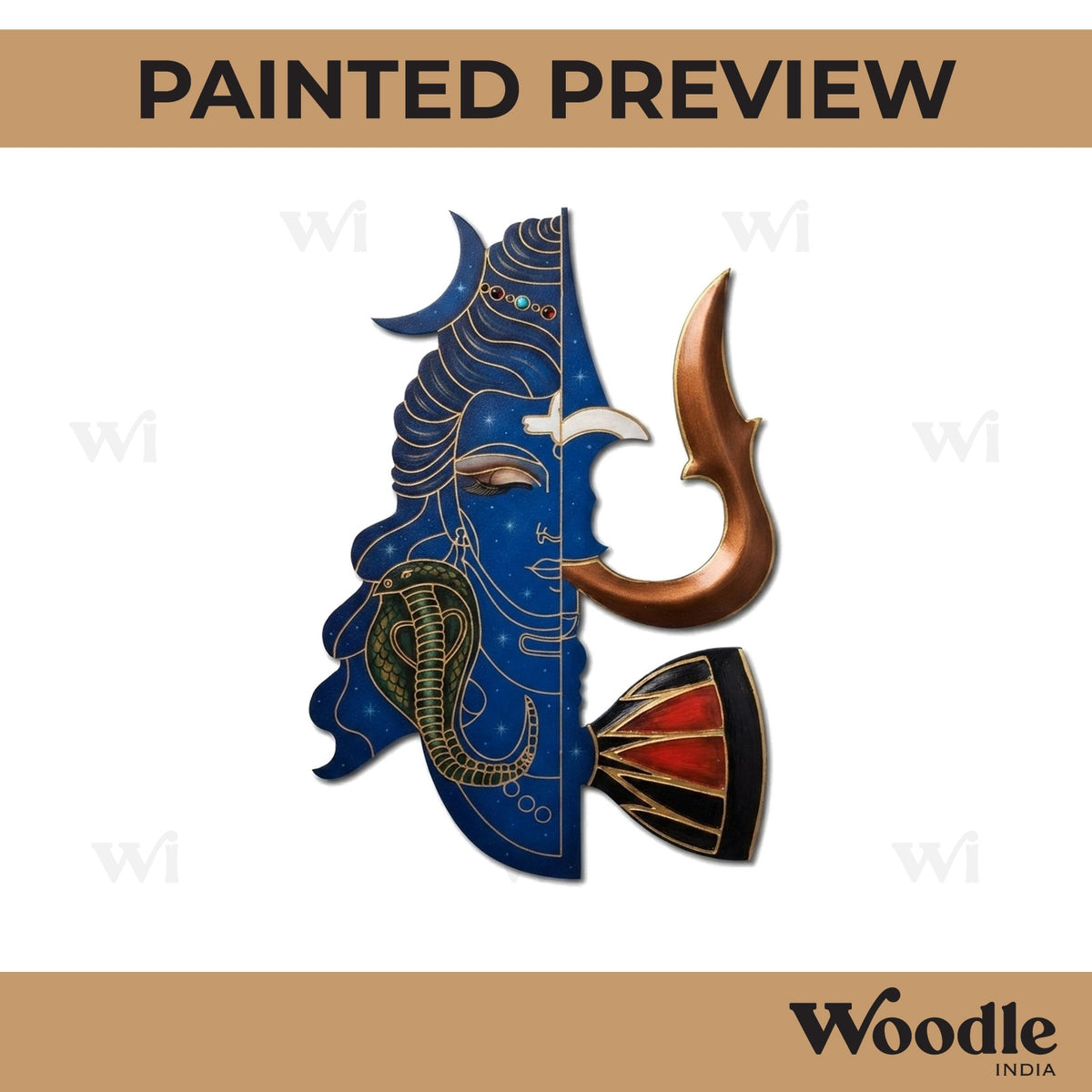 Shiv Ji Trishul Pre Marked Base MDF Design 1