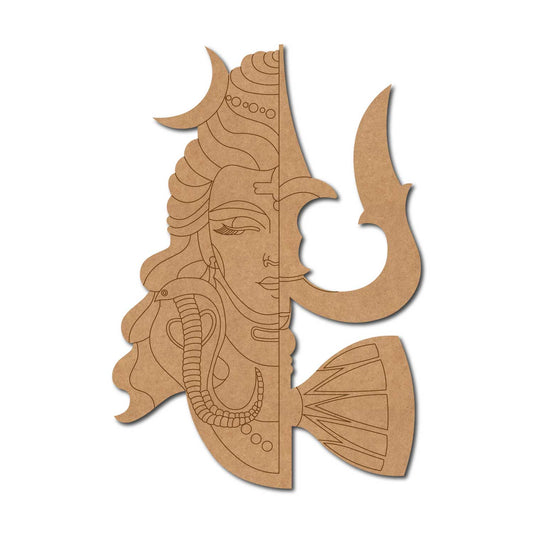 Shiv Ji Trishul Pre Marked Base MDF Design 1