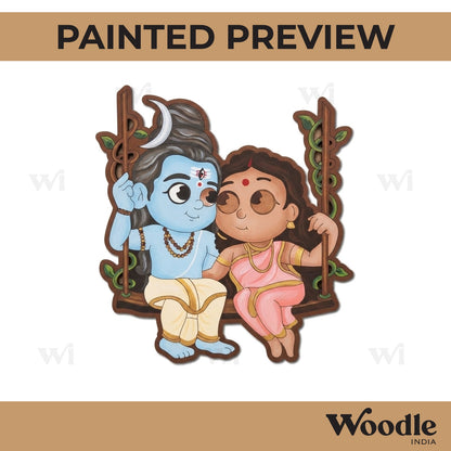 Shiv Ji With Parvati Ji Pre Marked MDF Design 1