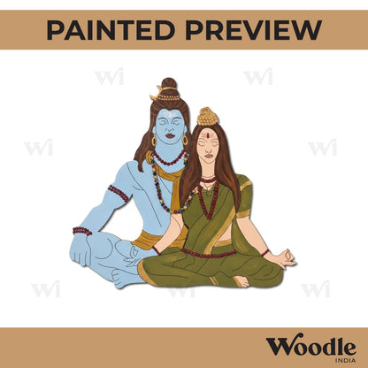 Shiv Ji With Parvati Ji Pre Marked MDF Design 3
