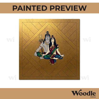 Shiva And Parvarti Pre Marked Base MDF Design 1
