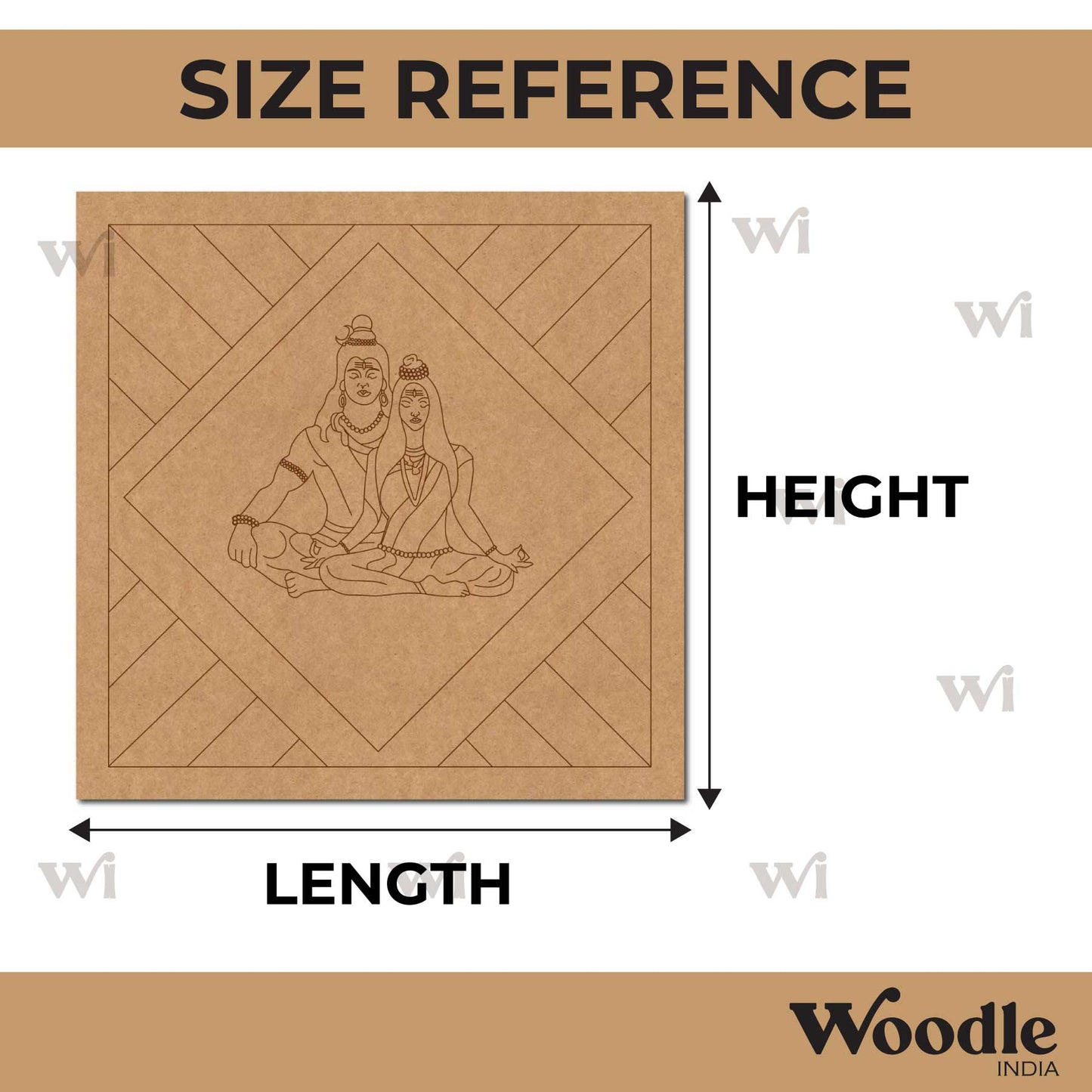 Shiva And Parvarti Pre Marked Base MDF Design 1