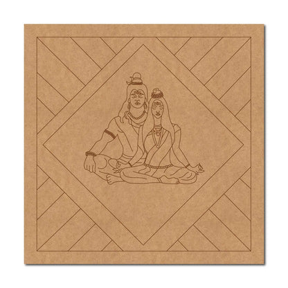 Shiva And Parvarti Pre Marked Base MDF Design 1