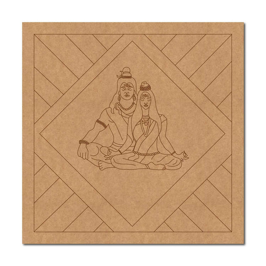 Shiva And Parvarti Pre Marked Base MDF Design 1