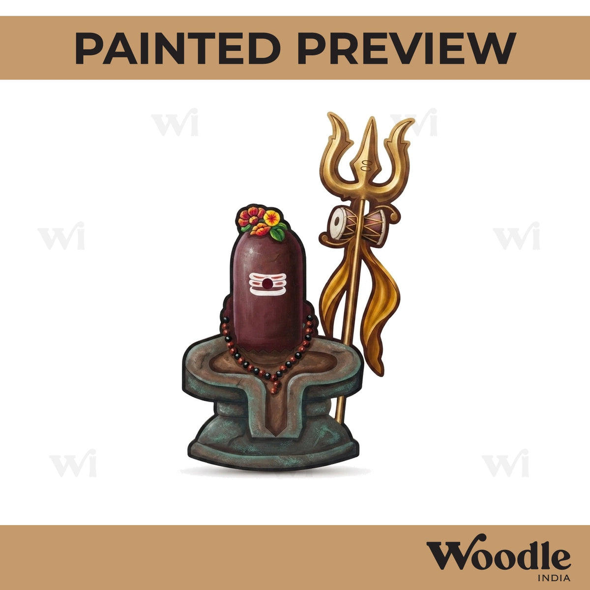 Shiva Linga Trishul Pre Marked MDF Design 1