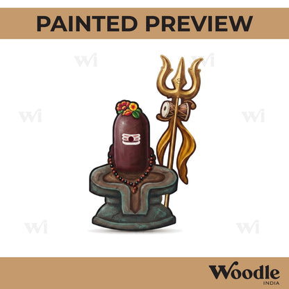 Shiva Linga Trishul Pre Marked MDF Design 1