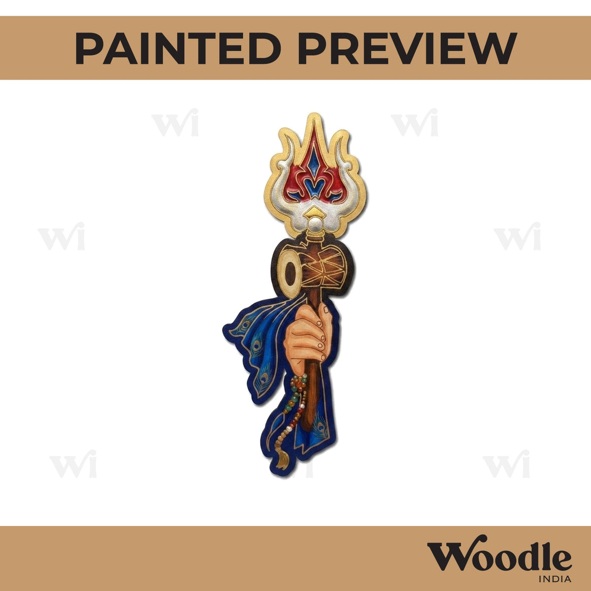 Shiva Trishul Pre Marked MDF Design 1