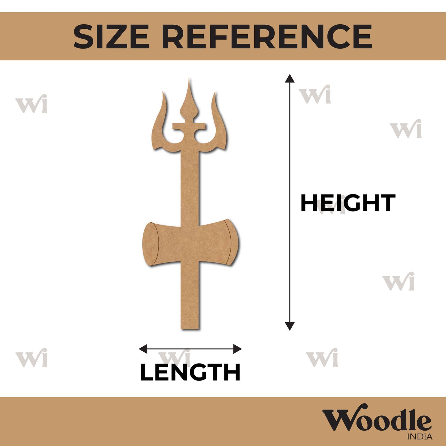 Shiva Trishul Pre Marked MDF Design 3
