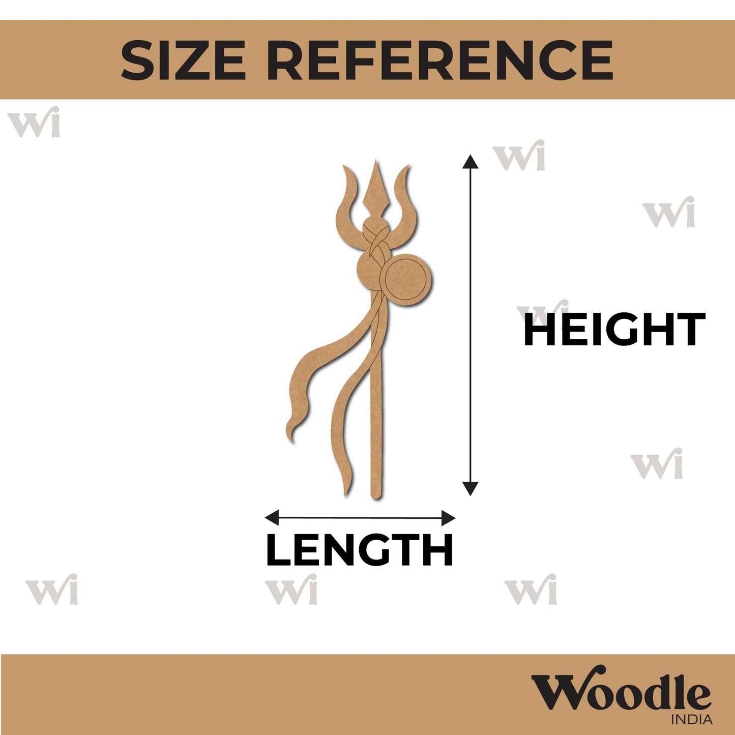 Shiva Trishul Pre Marked MDF Design 3
