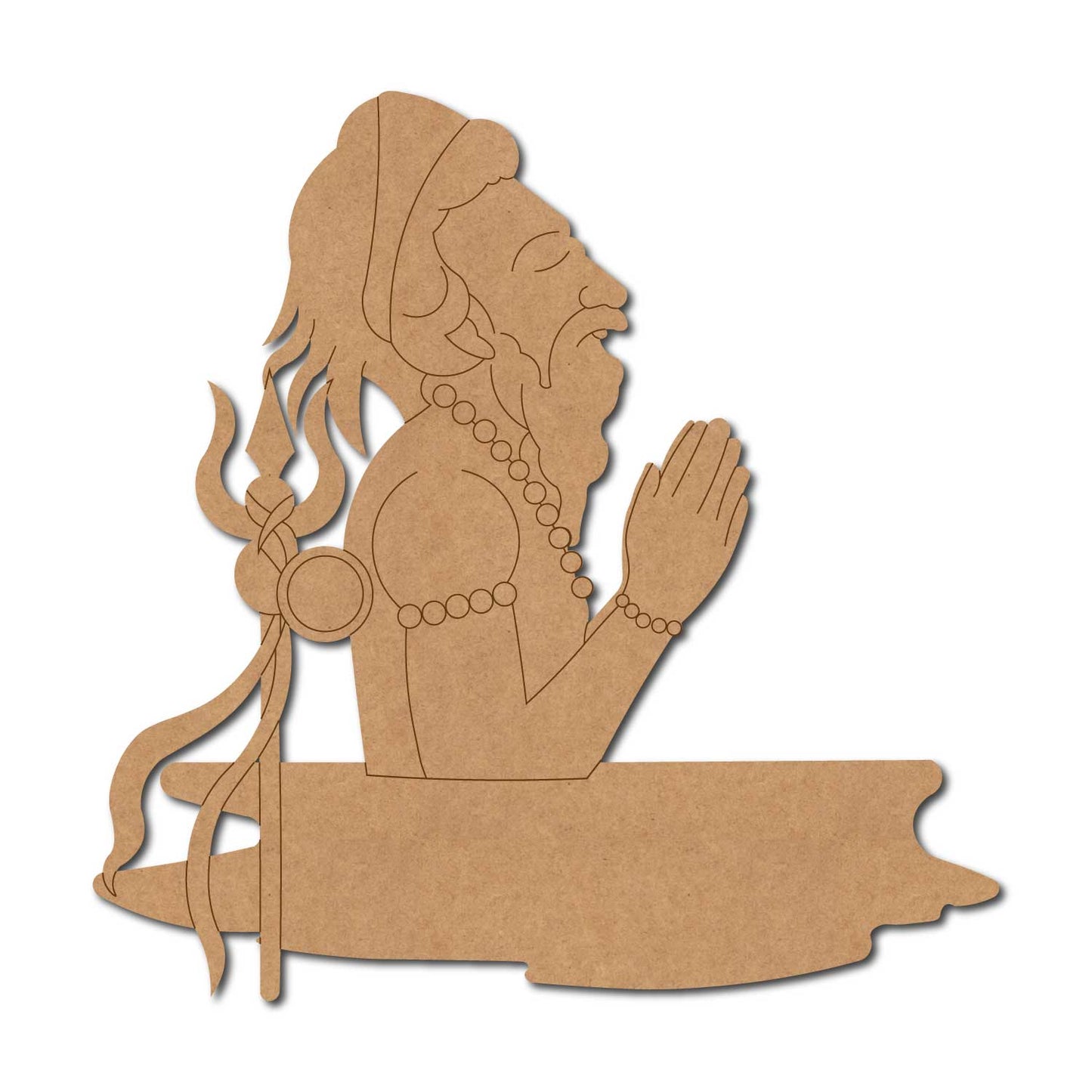 Shiva Trishul Sadhu Maha Kumbh Pre Marked MDF Design 1