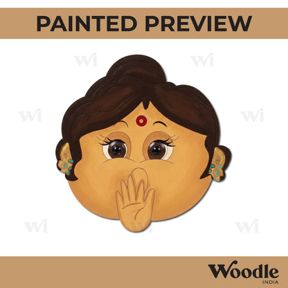 Shocked Indian Woman Face Pre Marked MDF Design 1