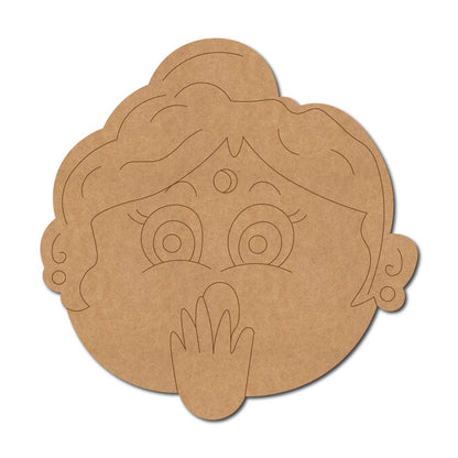 Shocked Indian Woman Face Pre Marked MDF Design 1
