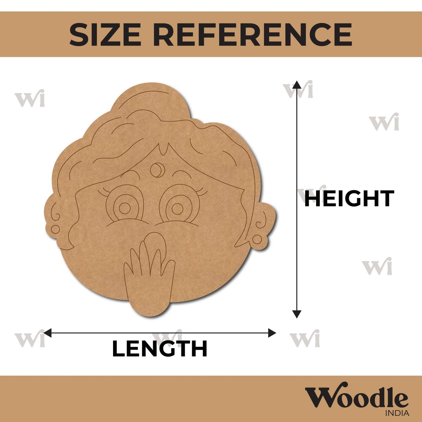 Shocked Indian Woman Face Pre Marked MDF Design 1