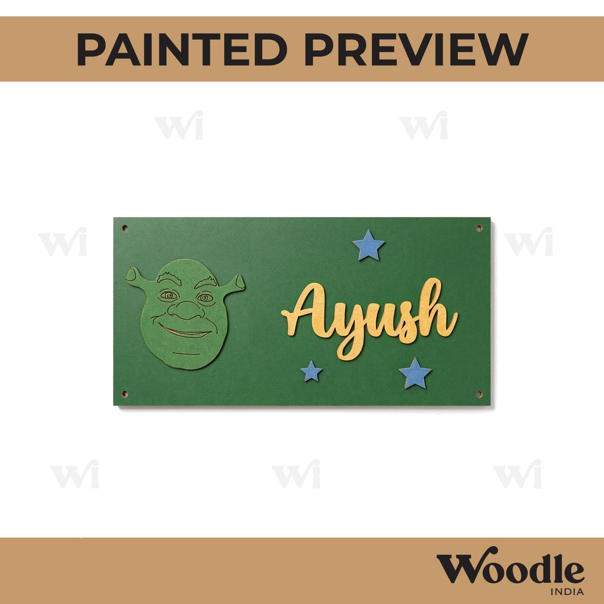 Shrek Kids Nameplate MDF Design 1