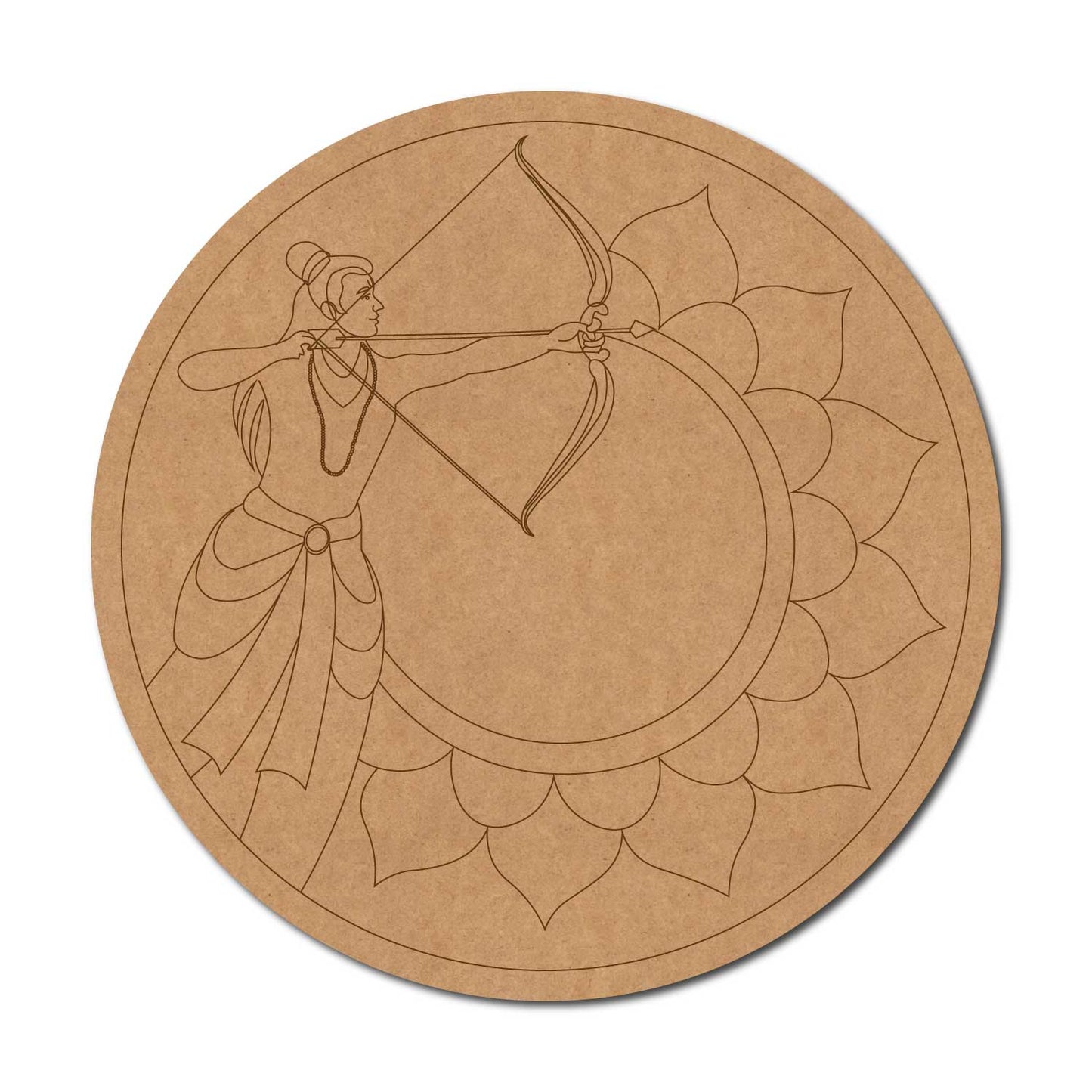 Shri Ram Mandala Pre Marked Round MDF Design 1
