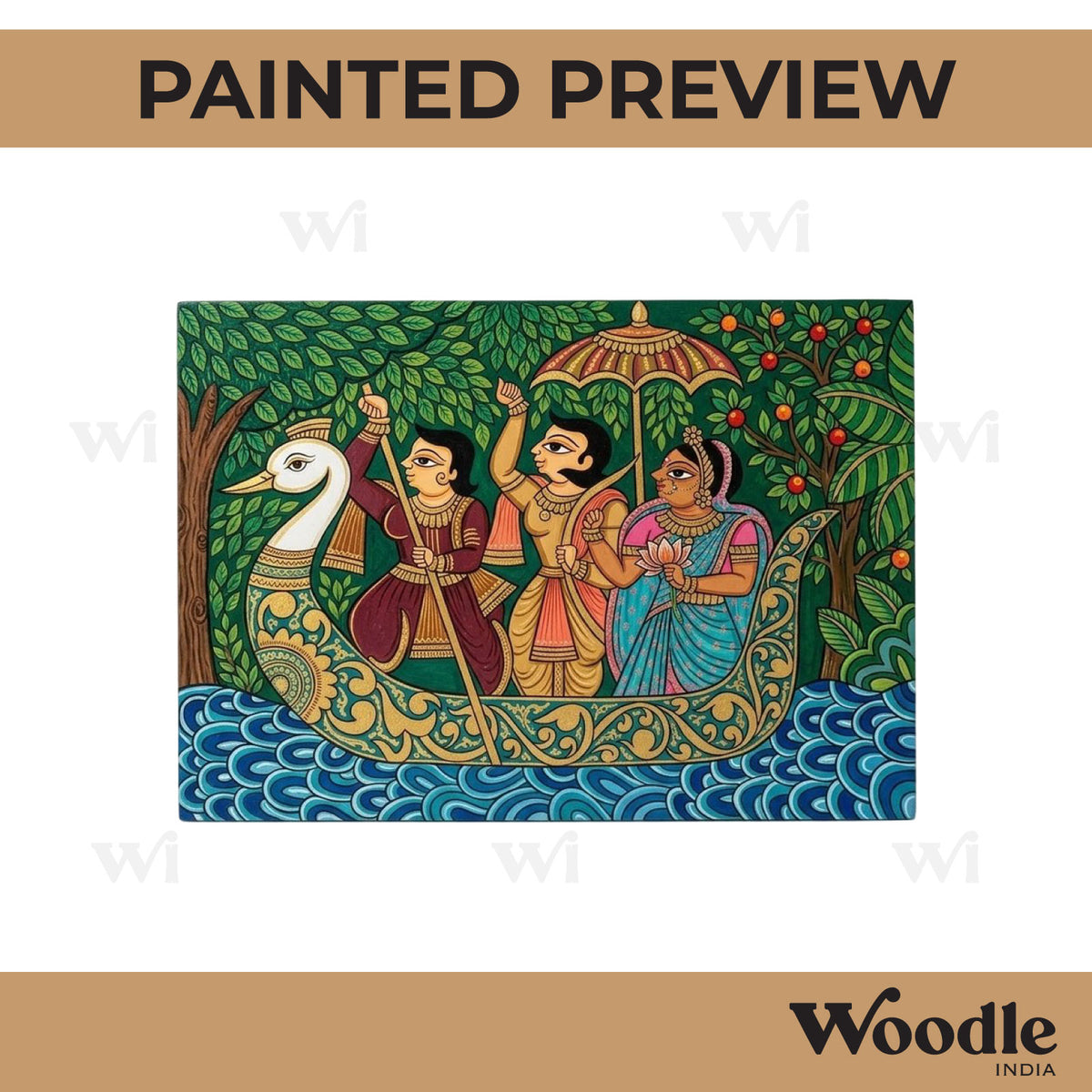 Shri Ram Phad Art Pre Marked Rectangle MDF Design 1