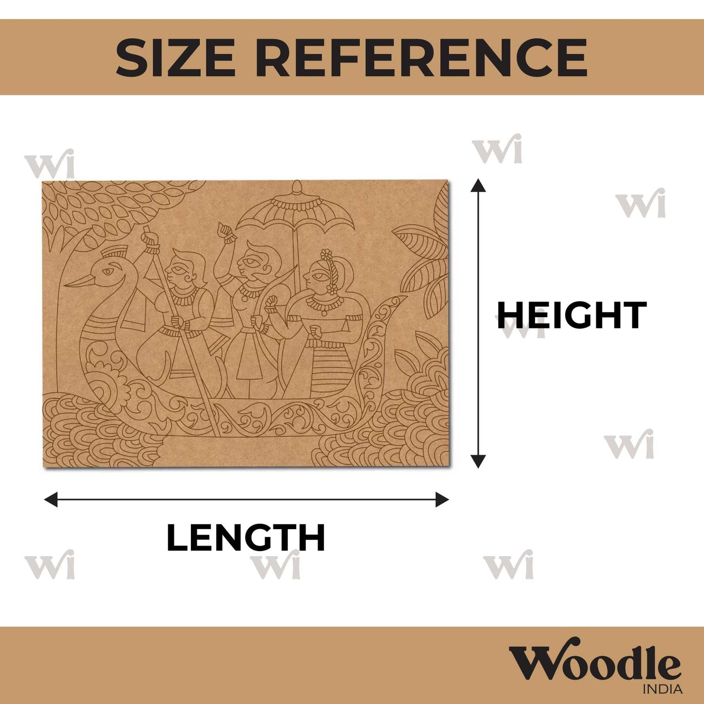 Shri Ram Phad Art Pre Marked Rectangle MDF Design 1