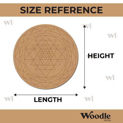 Shri Yantra Mandala Pre Marked Round MDF Design 1