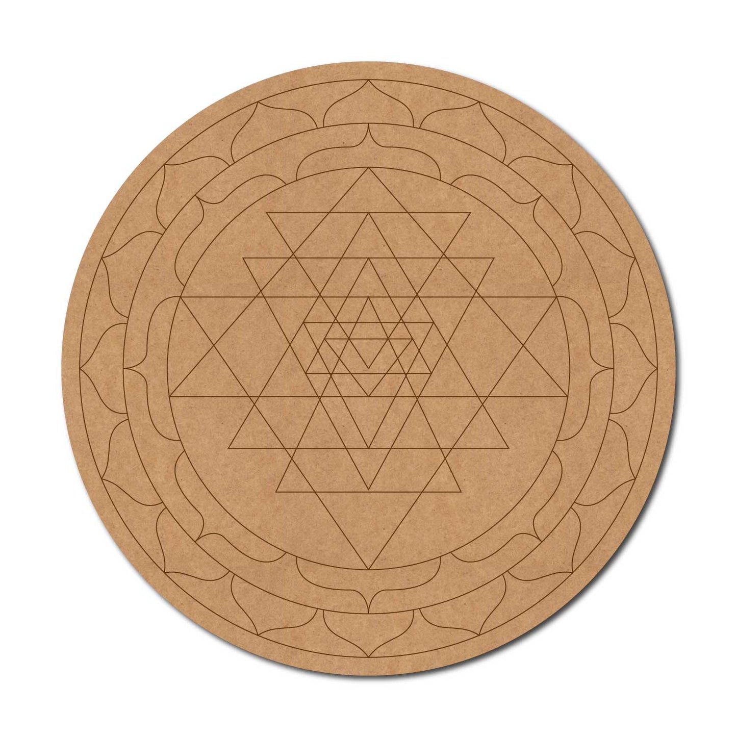 Shri Yantra Mandala Pre Marked Round MDF Design 1