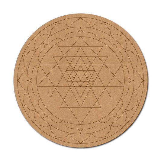 Shri Yantra Mandala Pre Marked Round MDF Design 1