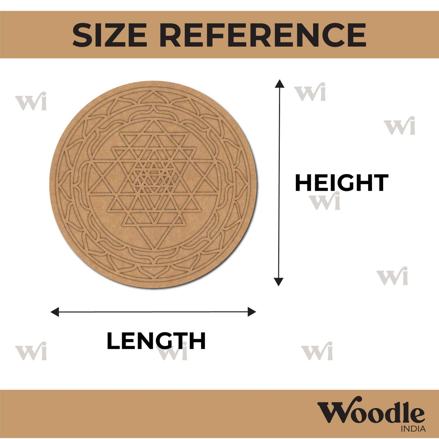Shri Yantra Round Two Layered Base MDF Design 1